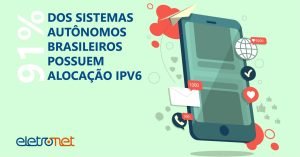 91% dos sistemas autônomos brasileiros possuem alocação IPV6