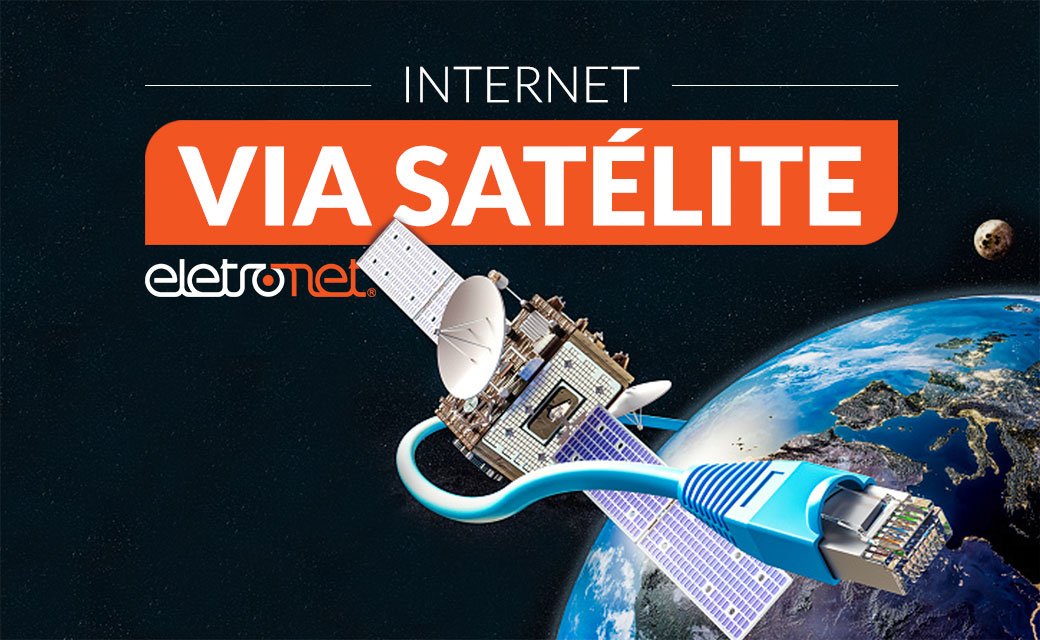 Imagem ilustrando a internet via satélite