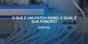 Vários cabos cinzas conectados em um patch panel