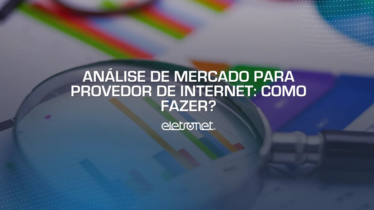 Lupa sobre gráficos de um relatório de análise de mercado para provedor de internet