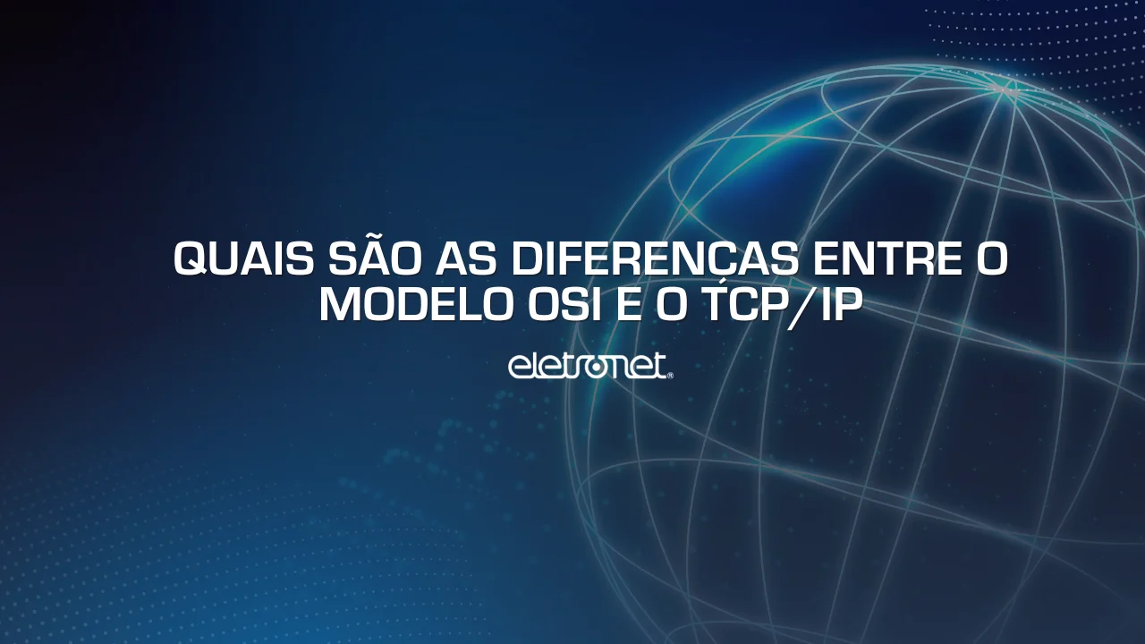 Ilustração gráfica do gráfico terrestre, com fundo e linhas azuis, representando a conexão fornecida pelo modelo OSI e TCP.