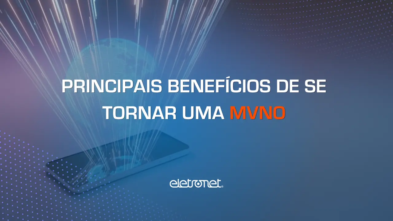 Globo terrestre digital refletindo da tela de um telefone móvel representando a inovação da MVNO.