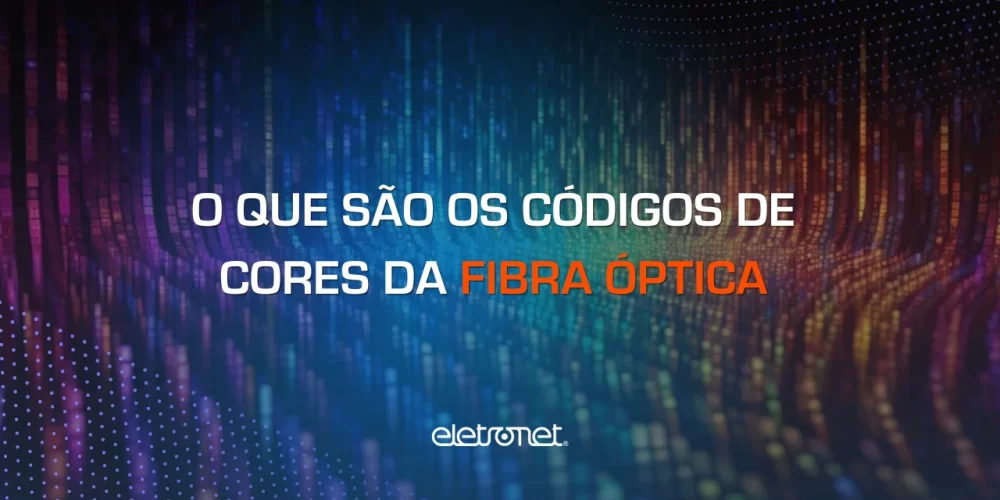 Imagem gráfica de vários pontos coloridos representando o padrão de cores da fibra óptica.