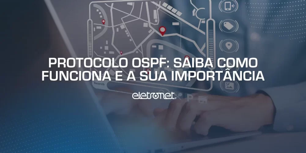 Imagem ilustrando o funcionamento do protocolo OSPF e seu modelo dinâmico de roteamento.