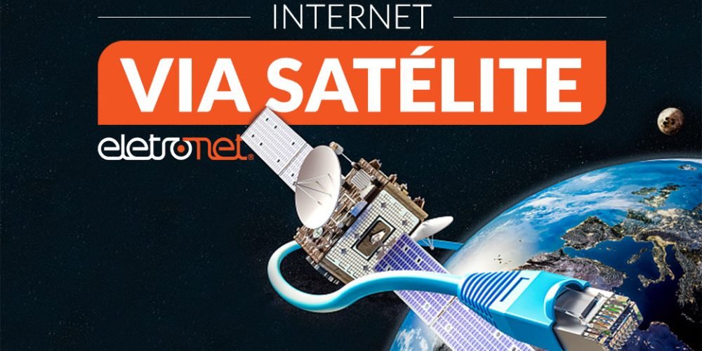Imagem ilustrando a internet via satélite